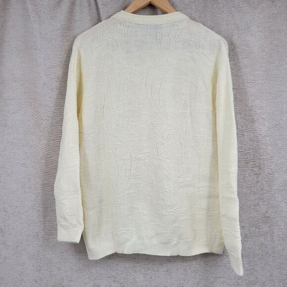 Cuddle Floral Knit Classic Cardigan Sweater Vintage 80s Cottagecore Granny - Picture 6 of 9